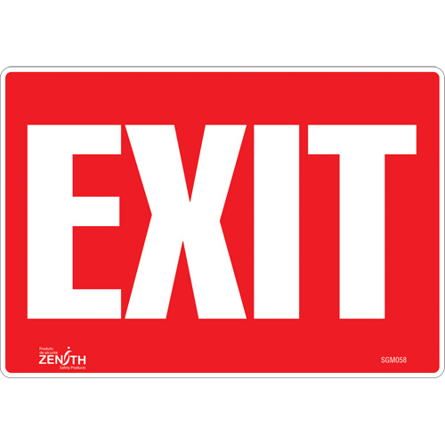 "Exit" Sign, 7" x 10", Vinyl, English