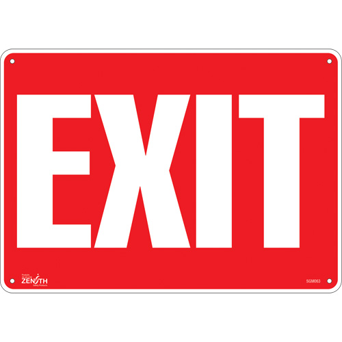 "Exit" Sign, 10" x 14", Aluminum, English