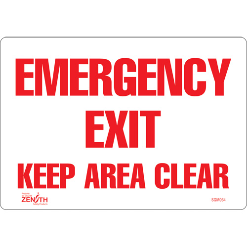 "Emergency Exit" Sign, 7" x 10", Vinyl, English