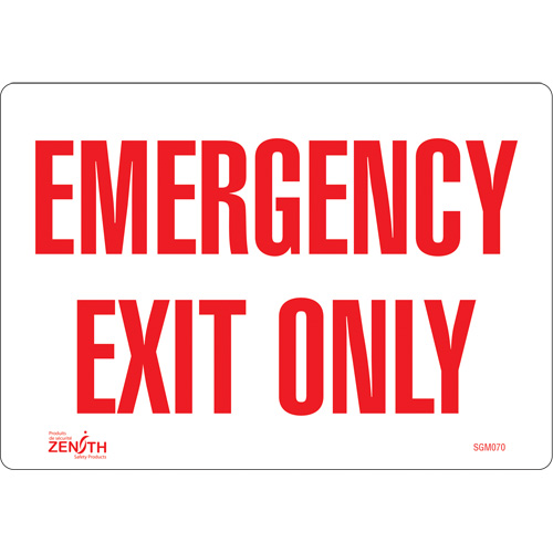 "Emergency Exit" Sign, 7" x 10", Vinyl, English