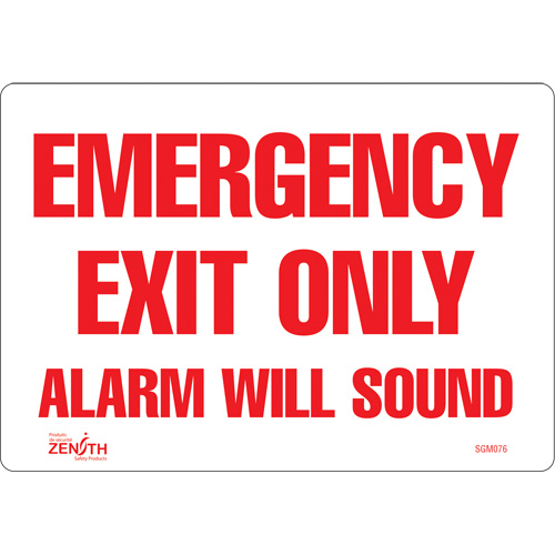 "Emergency Exit Only" Sign, 7" x 10", Vinyl, English