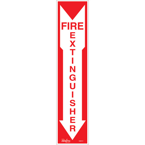 "Fire Extinguisher" Sign, 18" x 4", Vinyl, English with Pictogram