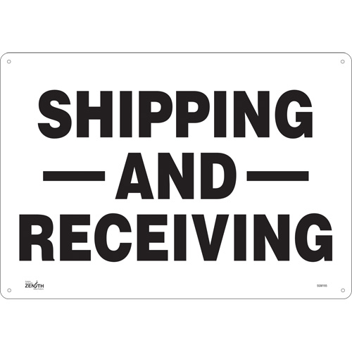 "Shipping And Receiving" Sign, 14" x 20", Plastic, English