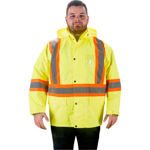 RZ1000 Rain Jacket, Polyester, 3X-Large, High Visibility Lime-Yellow