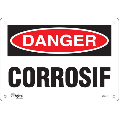 "Corrosif" Sign, 7" x 10", Plastic, French