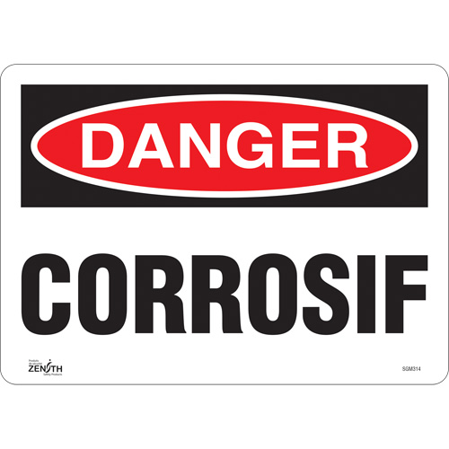 "Corrosif" Sign, 10" x 14", Vinyl, French