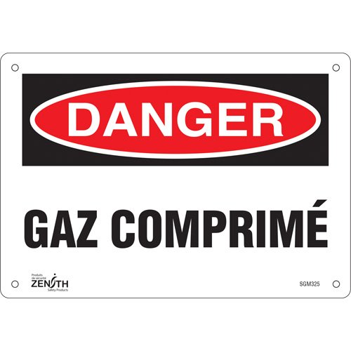 "Gaz Comprimé" Sign, 7" x 10", Aluminum, French