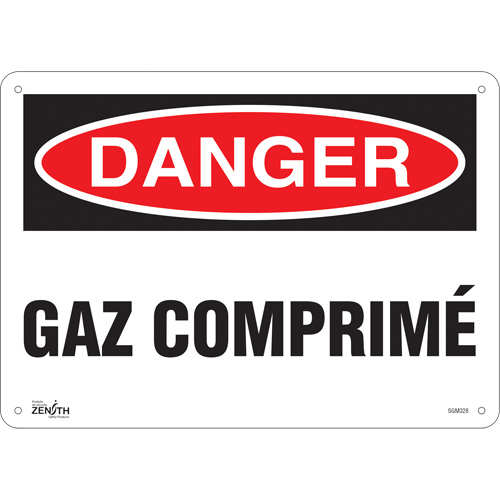 "Gaz Comprimé" Sign, 10" x 14", Aluminum, French