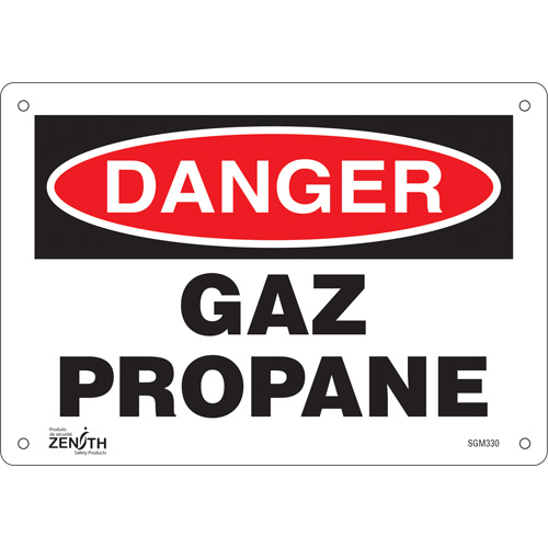 "Gaz Propane" Sign, 7" x 10", Plastic, French