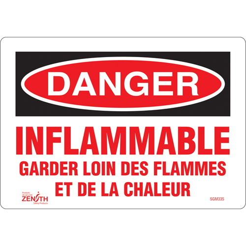 "Garder Loin Des Flammes" Sign, 7" x 10", Vinyl, French