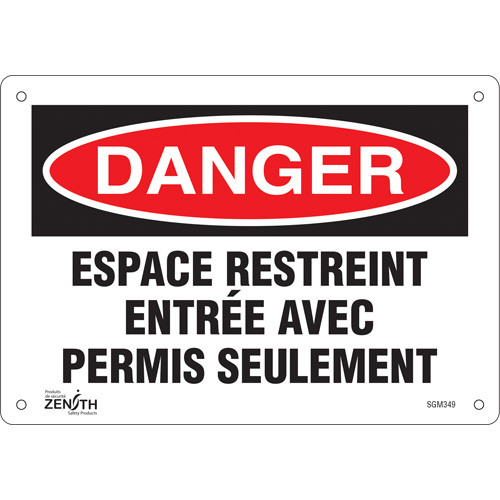 "Espace Restreint" Sign, 7" x 10", Aluminum, French