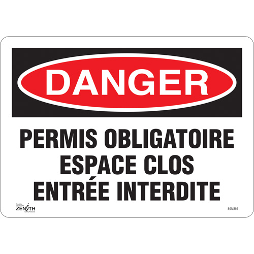 "Espace Clos Entrée Interdite" Sign, 10" x 14", Vinyl, French