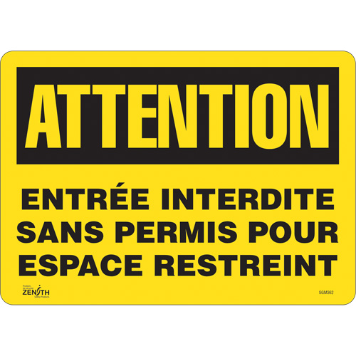 "Entrée Interdite Sans Permis" Sign, 10" x 14", Vinyl, French