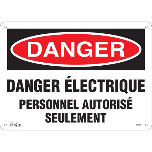 "Personnel Autorisé Seulement" Sign, 10" x 14", Plastic, French