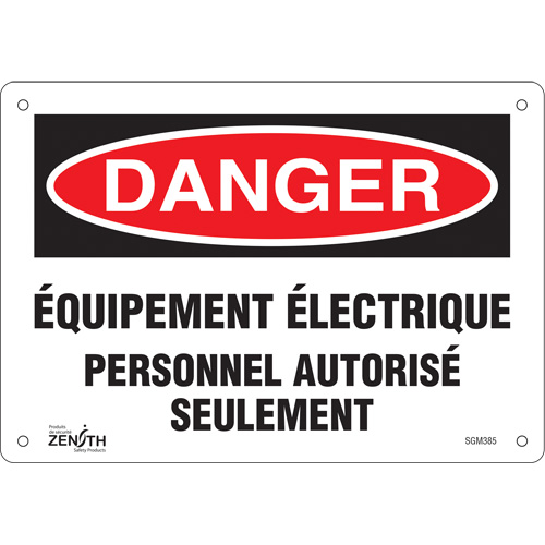 "Équipement Électrique" Sign, 7" x 10", Aluminum, French