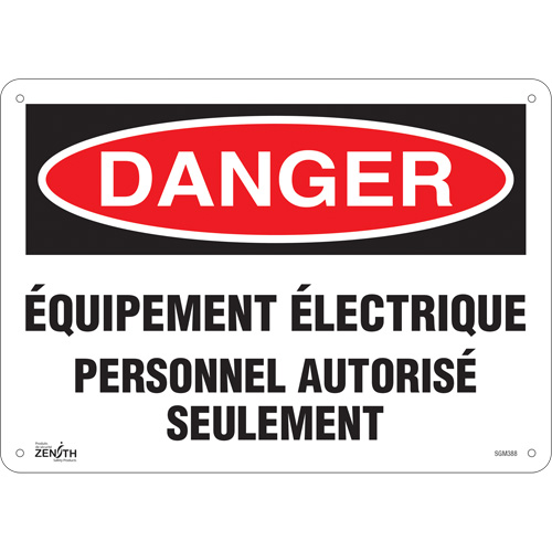 "Équipement Électrique" Sign, 10" x 14", Aluminum, French