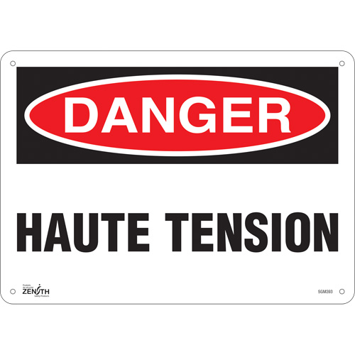 "Haute Tension" Sign, 10" x 14", Plastic, French