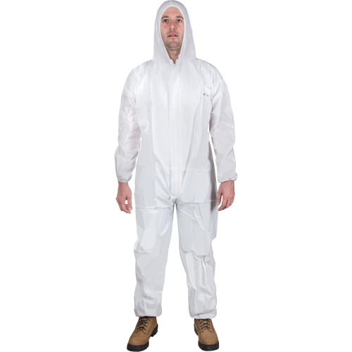 Hooded Coveralls, Medium, White, SMS