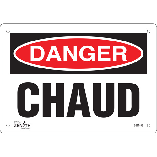 "Chaud" Sign, 7" x 10", Plastic, French