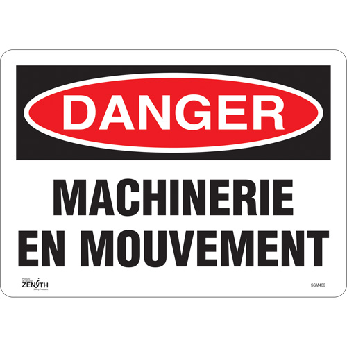 "Machinerie en Mouvement" Sign, 10" x 14", Vinyl, French