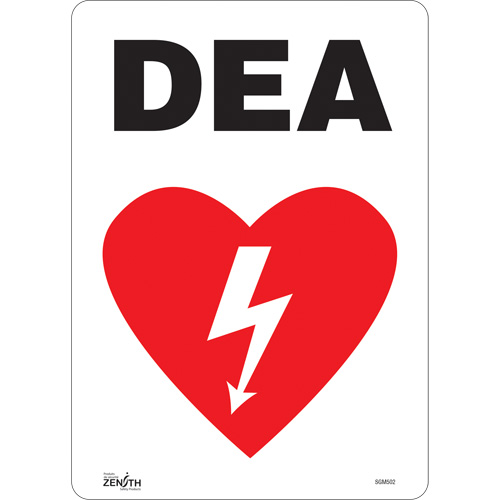 "DEA" Sign, 14" x 10", Vinyl, French with Pictogram