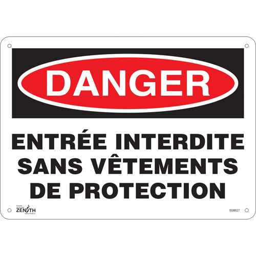 "Entrée Interdite" Sign, 10" x 14", Plastic, French