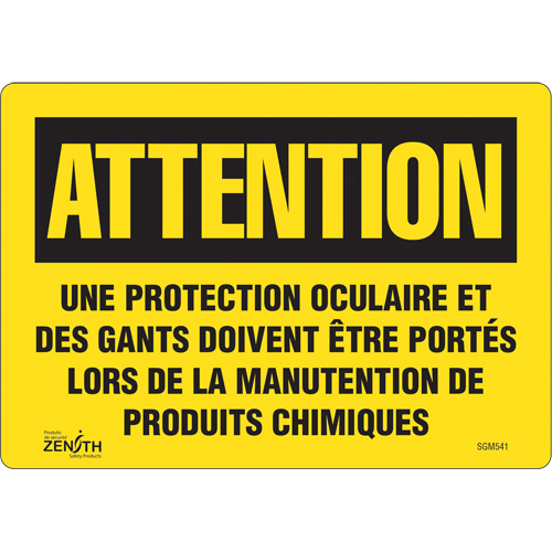 "Protection Oculaire" Sign, 7" x 10", Vinyl, French
