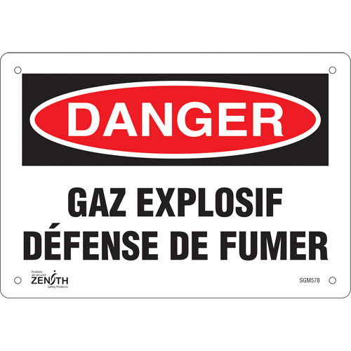"Défense De Fumer" Sign, 7" x 10", Plastic, French
