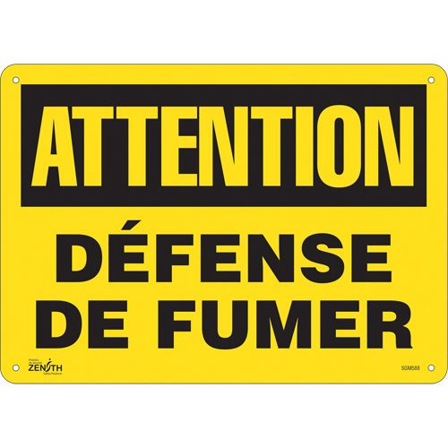"Défense De Fumer" Sign, 10" x 14", Aluminum, French