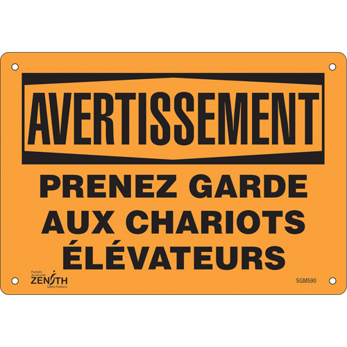 "Prenez Garde" Sign, 7" x 10", Plastic, French