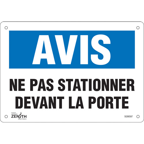 "Ne Pas Stationner" Sign, 7" x 10", Aluminum, French