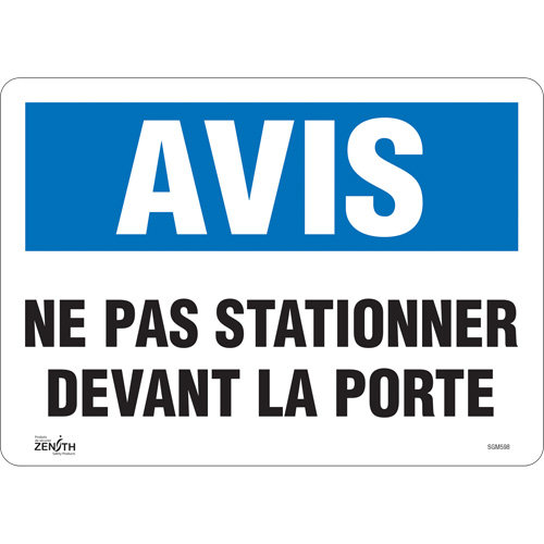 "Ne Pas Stationner" Sign, 10" x 14", Vinyl, French