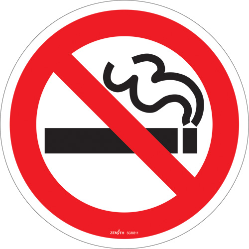 No Smoking CSA Standard Safety Sign, 12" x 12", Vinyl, Pictogram