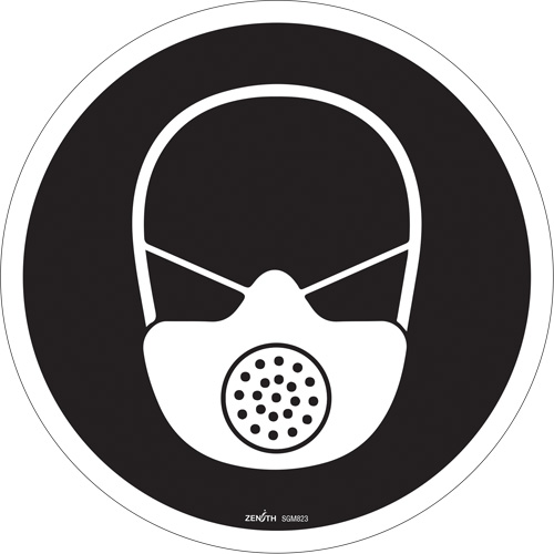Respiratory Protection Required CSA Standard Safety Sign, 12" x 12", Vinyl, Pictogram