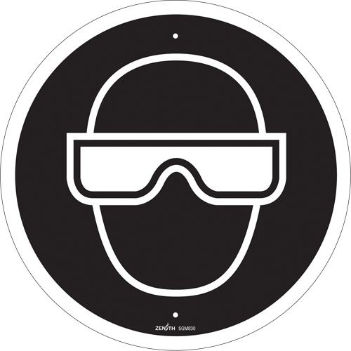 Eye Protection Required CSA Standard Safety Sign, 12" x 12", Plastic, Pictogram