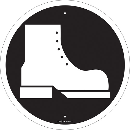 Foot Protection Required CSA Standard Safety Sign, 12" x 12", Plastic, Pictogram