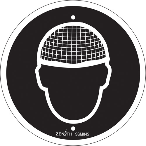 Hair Net Required CSA Standard Safety Sign, 6" x 6", Plastic, Pictogram