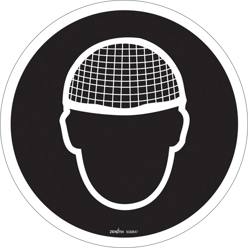 Hair Net Required CSA Standard Safety Sign, 12" x 12", Vinyl, Pictogram