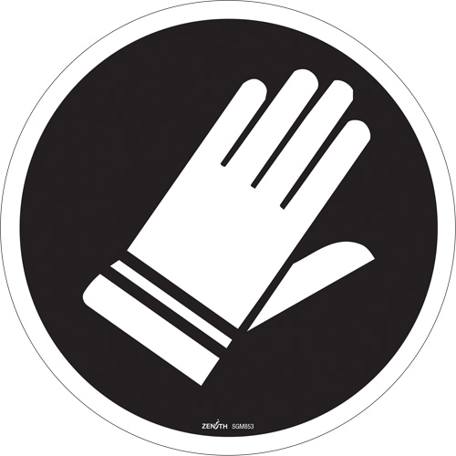 Hand Protection Required CSA Standard Safety Sign, 12" x 12", Vinyl, Pictogram