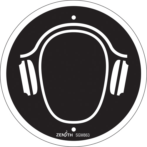 Hearing Protection Required CSA Standard Safety Sign, 6" x 6", Plastic, Pictogram