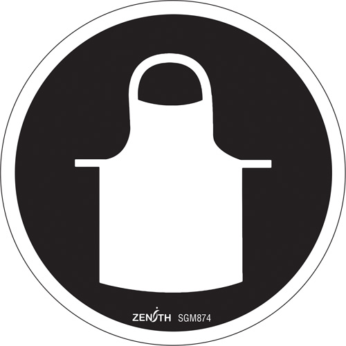 Protective Clothing CSA Standard Safety Sign, 6" x 6", Vinyl, Pictogram
