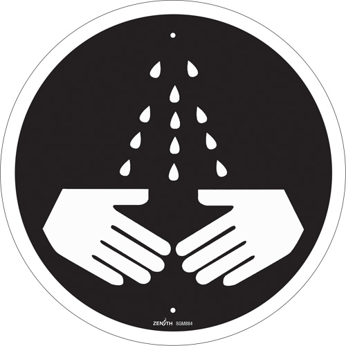 Wash Your Hands CSA Standard Safety Sign, 12" x 12", Plastic, Pictogram