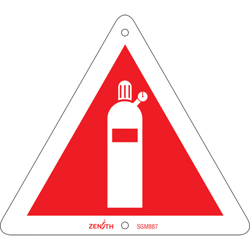 Compressed Gas CSA Standard Safety Sign, 6" x 6", Plastic, Pictogram