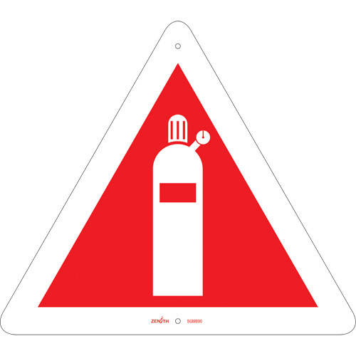 Compressed Gas CSA Standard Safety Sign, 12" x 12", Plastic, Pictogram