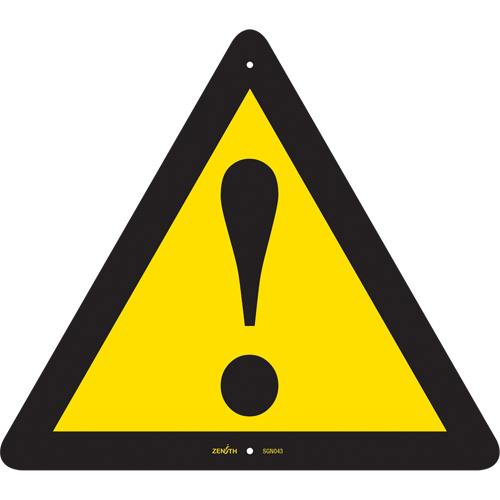 General Warning CSA Standard Safety Sign, 12" x 12", Plastic, Pictogram