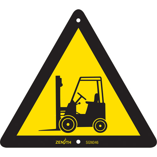 Forklift CSA Standard Safety Sign, 6" x 6", Plastic, Pictogram