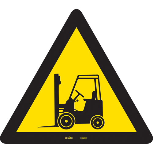 Forklift CSA Standard Safety Sign, 12" x 12", Vinyl, Pictogram