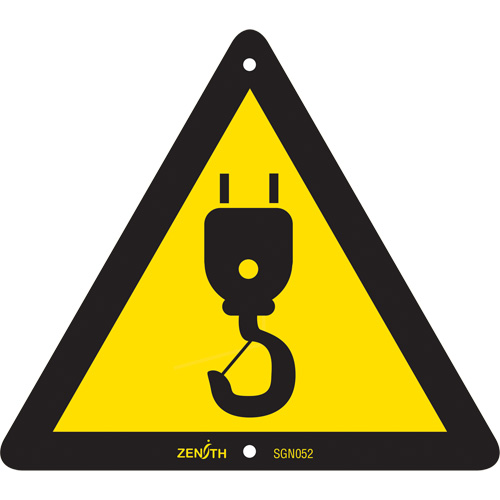 Crane CSA Standard Safety Sign, 6" x 6", Plastic, Pictogram