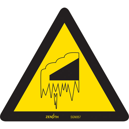 Falling Snow/Ice CSA Standard Safety Sign, 6" x 6", Vinyl, Pictogram