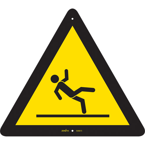 Slippery Surface CSA Standard Safety Sign, 12" x 12", Plastic, Pictogram